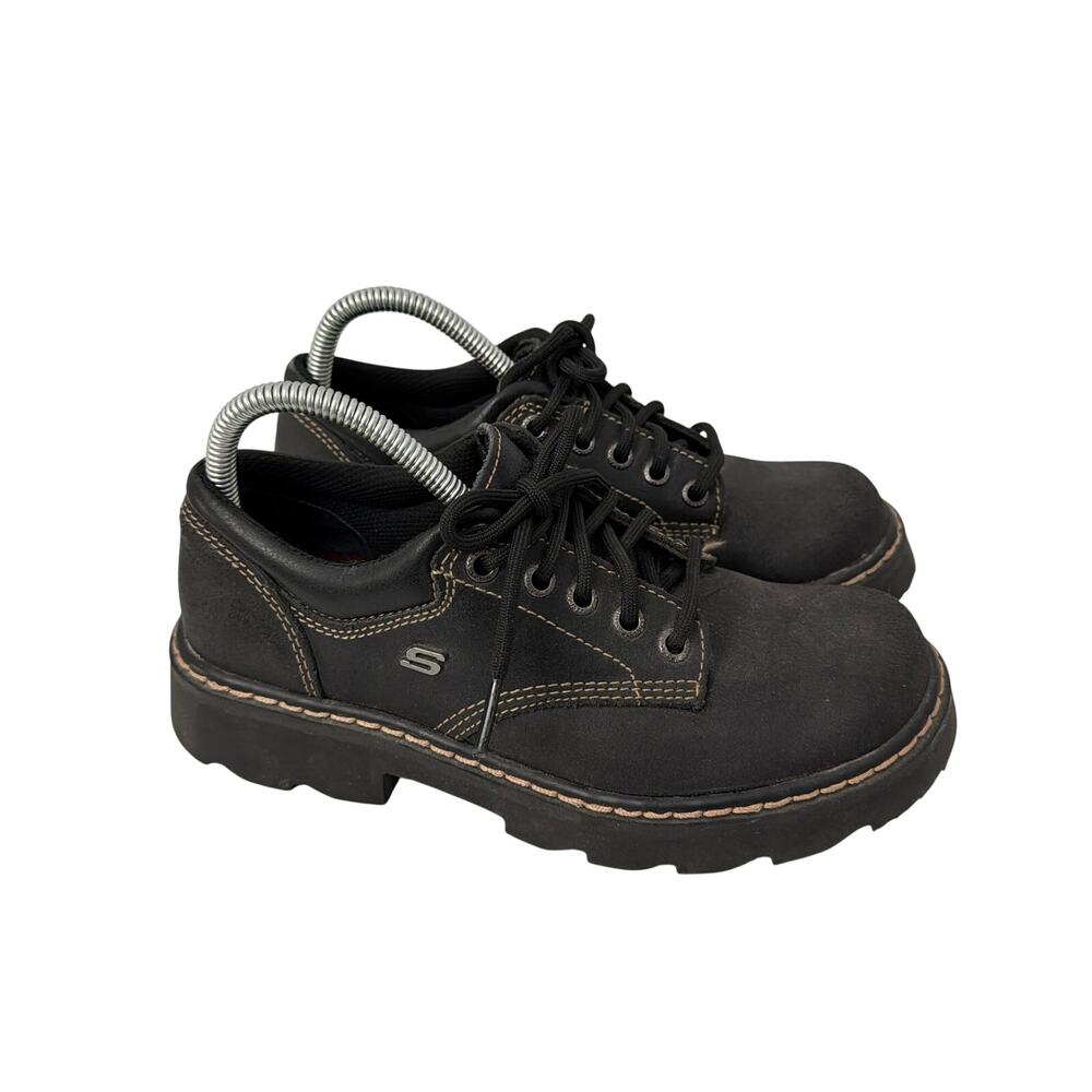 Skechers Parties Mate Shoes Womens Size 6.5 Chunky Sole Black Oxford Y2K